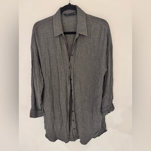 Zara Woman Gray Button up shirt dress